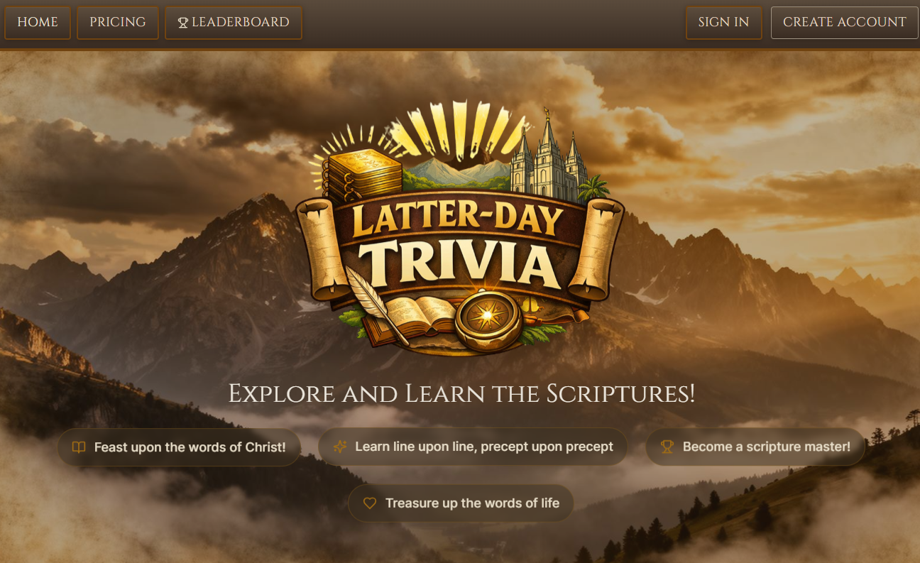 Latter-Day Trivia website screenshot